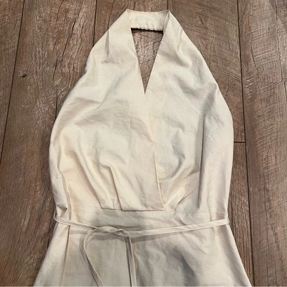 Zara Cream Backless Halter Maxi Dress - Picture 8 of 9